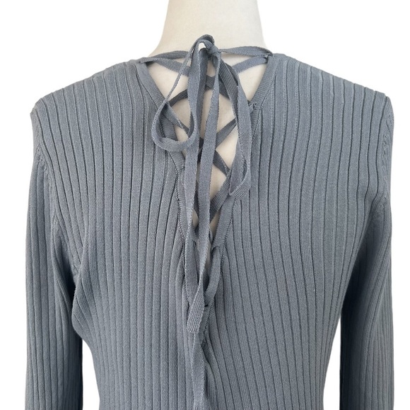 𝅺NEW WITH TAGS LOVE TREE‎ V-NECK RIBBED TIE BACK WOMEN'S TOP - Picture 6 of 11